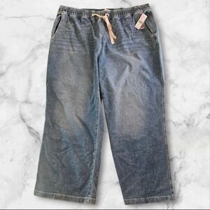 Lane Bryant 24W High Rise Wide Leg Pull On Jeans NWT Elastic Waist